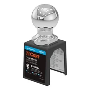 CURT 2&quot; Trailer Ball (3/4&quot; x 2-1/8&quot; Shank, 3,500 lbs., Chrome, Packaged) #40165