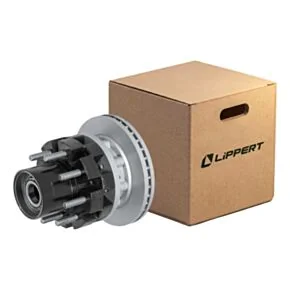 Lippert Disc Brake Rotor Assembly with Threaded Dust Cap - 12,000-lb. Axles, 8 on 6-1/2&quot; Bolt Pattern, 5/8&quot; Stud Size, Oil #2025048469