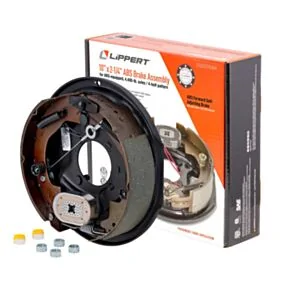 Lippert ABS Forward Self-Adjusting Trailer Brake Assembly - 10&quot; x 2-1/4&quot; Brake Size, 4-Bolt, 4,400-lb. Axles, Right (Passenger) Side #2025074384