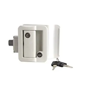 Lippert Global Entry Door Latch for Travel Trailers - White #239632