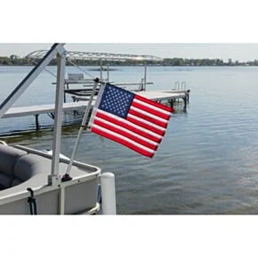 Taylor Made Pontoon Flag Pole Socket with US Flag