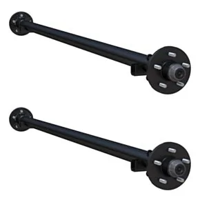 Lippert 7,000-lb. Spring Idler Tandem Trailer Axles (Set of 2, 3,500 lbs. Each) - Straight Spindle, No Brakes, 73/58, 5-Lug