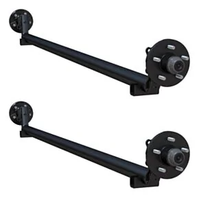 Lippert 7,000-lb. Spring Idler Tandem Trailer Axles (Set of 2, 3,500 lbs. Each) - Drop Spindle, No Brakes, 95/80, 5-Lug