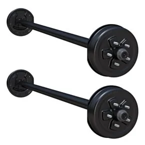 Lippert 7,000-lb. Spring Tandem Trailer Axles (Set of 2, 3,500 lbs. Each) - Straight Spindle, Electric Brakes, 95/80, 5-Lug