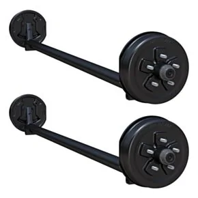 Lippert 7,000-lb. Spring Tandem Trailer Axles (Set of 2, 3,500 lbs. Each) - Drop Spindle, Electric Brakes, 95/78, 5-Lug