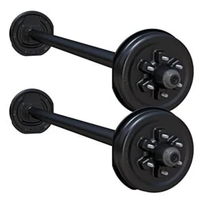 Lippert 10,000-lb. Spring Tandem Trailer Axles (Set of 2, 5,000 lbs. Each) - Straight Spindle, Electric Brakes, 95/80, 6-Lug