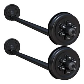 Lippert 12,000-lb. Spring Tandem Trailer Axles (Set of 2, 6,000 lbs. Each) - Drop Spindle, Electric Brakes, 74/58, 6-Lug