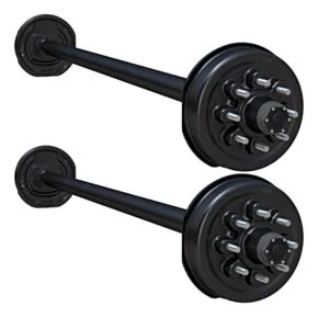 Lippert 16,000-lb. Hybrid Spring Tandem Trailer Axles (Set of 2, 8,000 lbs. Each) - Straight Spindle, Electric Brakes, 94/80, 8-Lug