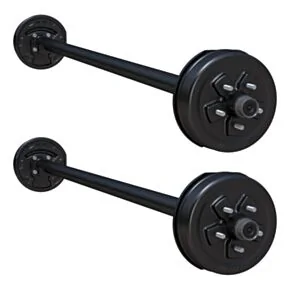 Lippert 7,000-lb. Spring Tandem RV Axles (Set of 2, 3,500 lbs. Each) - Straight Spindle, Electric Brakes, 86.5/68.5, 5-Lug