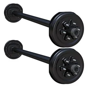 Lippert 12,000-lb. Spring Tandem RV Axles (Set of 2, 6,000 lbs. Each) - Straight Spindle, Electric Brakes, 86.5/68.5, 6-Lug