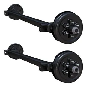 Lippert 12,000-lb. Torsion Tandem Trailer Axles (Set of 2, 6,000 lbs. Each) - Electric Brakes, 94&quot; Hub Face, 6-Lug
