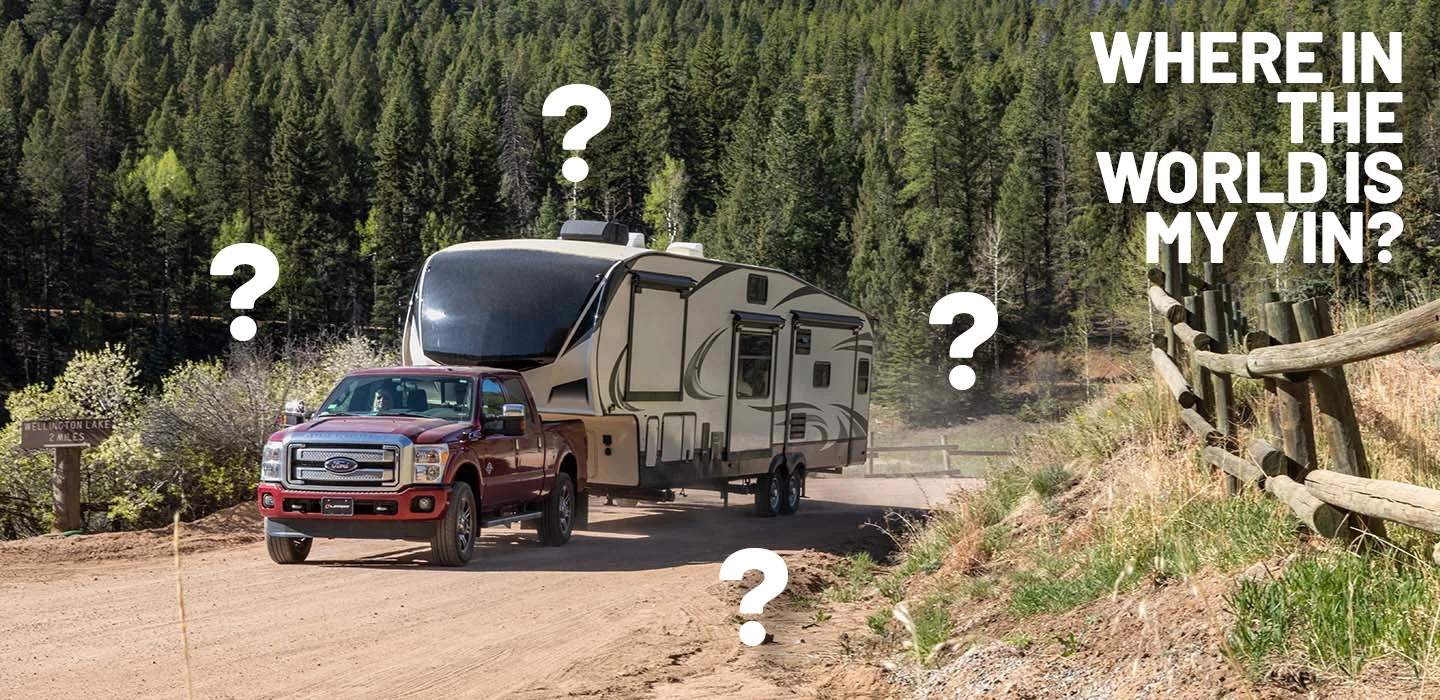 Truck towing a fifth wheel RV