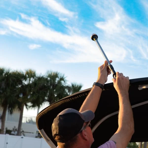 Taylor Made Manual Bimini Top for Pontoons with Mast Light
