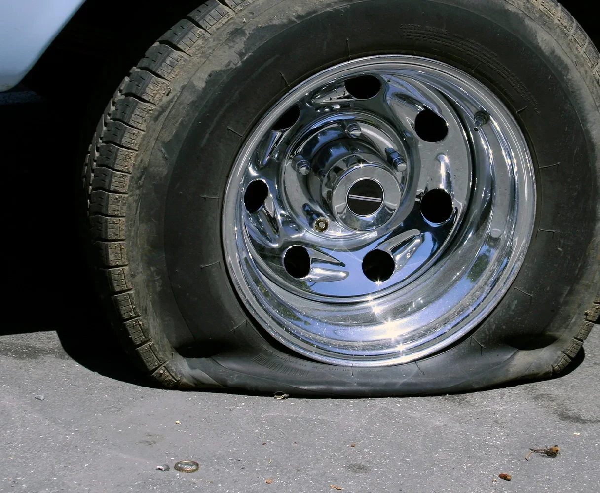 Flat tire on an RV