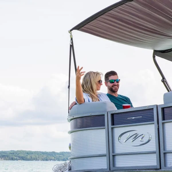 Power Bimini Shading Pontoon Boat