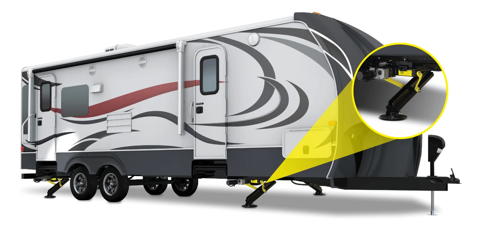 Travel Trailer Leveling Ground Control System