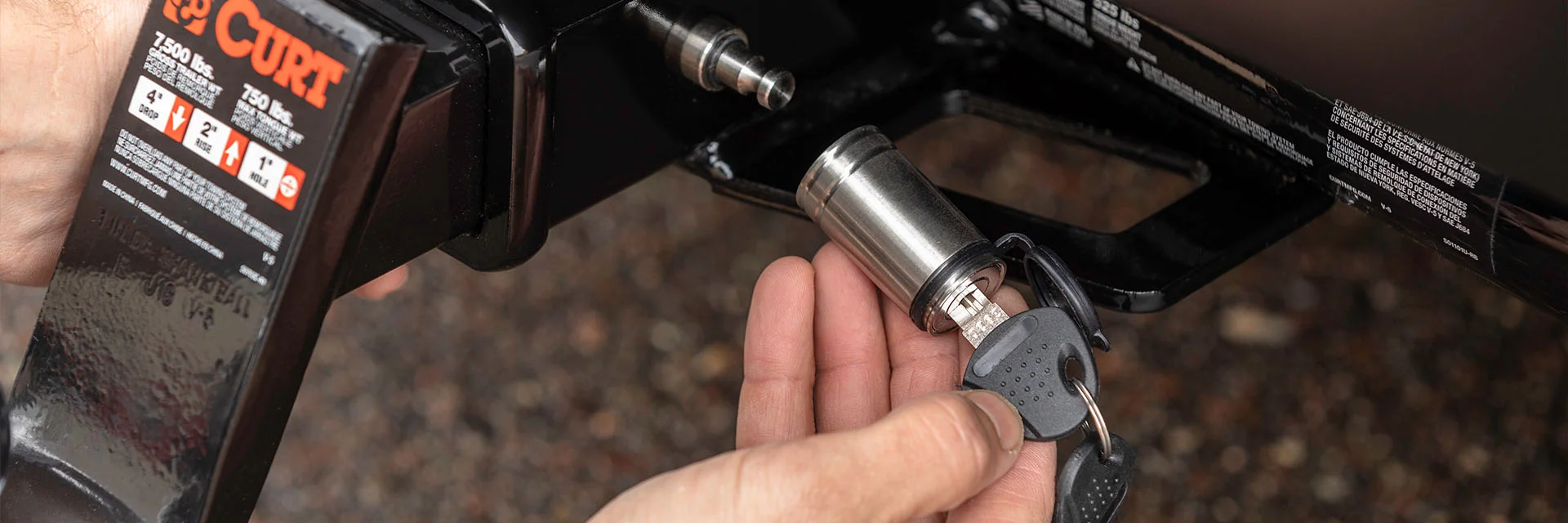CURT trailer hitch pins and locks secure your trailer and prevent theft.