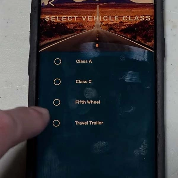 Enter RV details