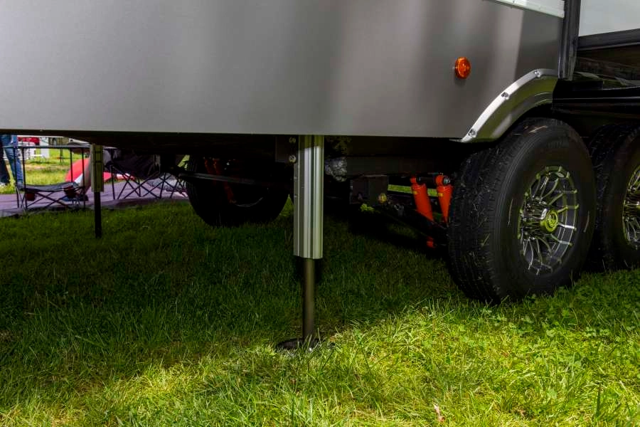 RV leveling system used in grass