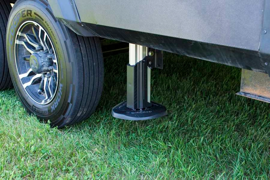 Lippert RV leveling system on grass