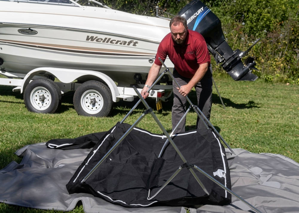 Turn Bimini Upside Down to Remove Canvas